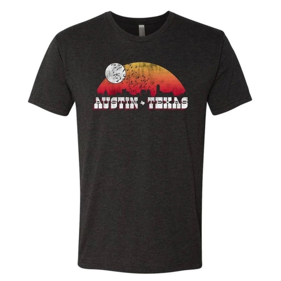 Austin Blanks Austin Skyline Adult Unisex Size Small T Shirt Charcoal Gray - Picture 1 of 5